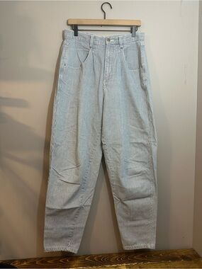 Vintage Brittania Relaxed Pleated Front Mom Jeans Stripe 90s 14 High Waist